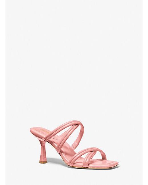 Michael Kors Pink Corrine Leather Sandal