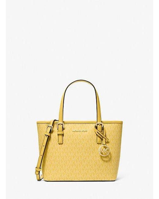 New With Tags Michael Kors Yellow Logo Tote Bag purse tag store retail 368.00