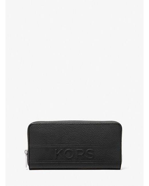 Michael Kors Gray Hudson Pebbled Leather Zip-around Wallet for men
