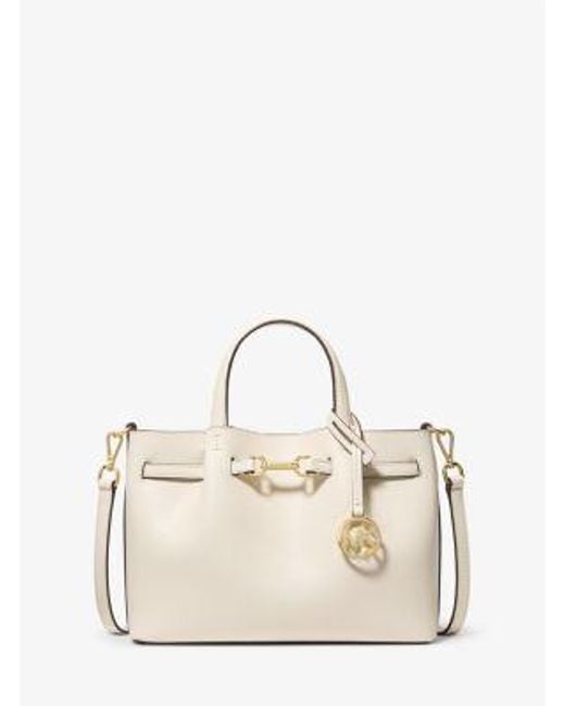 Michael Kors Natural Carson Small Pebbled Leather Satchel