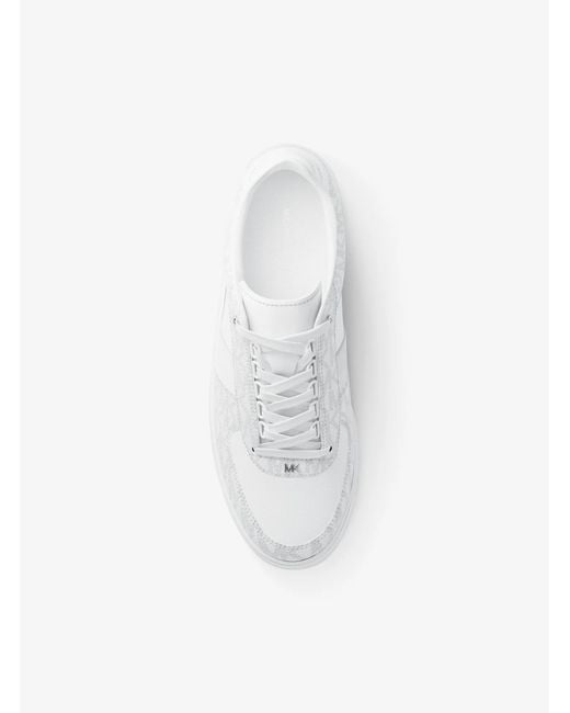 Michael Kors White Brady Signature Logo And Leather Sneaker for men