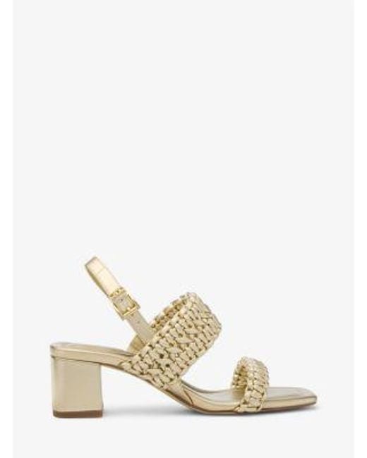 Mk Sandalo Audrina Metallizzato Con Intrecci E Tacco A Blocco di MICHAEL Michael Kors in Natural