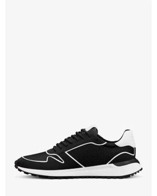 Michael Kors White Dax Mixed-Media Trainer for men