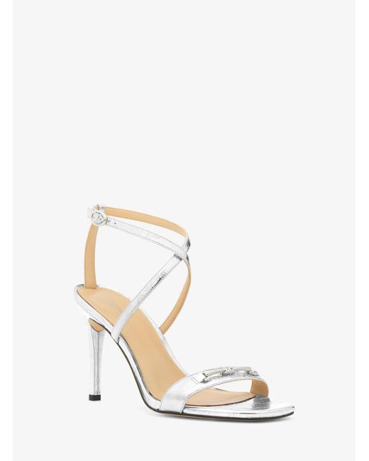 MICHAEL Michael Kors Natural Mk Lena Metallic Leather Sandal