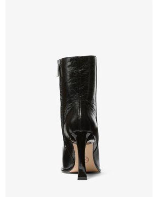 Michael Kors Black Mk Kelsea Crackled Leather Boot