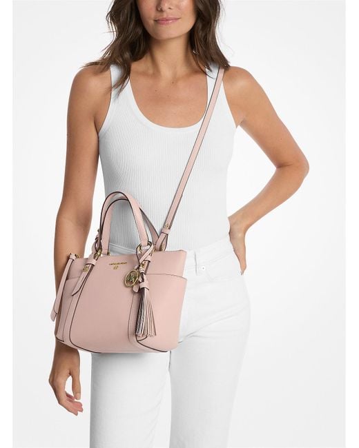 MICHAEL Michael Kors Pink Mk Sullivan Small Saffiano Leather Top-Zip Tote Bag