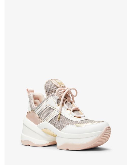 Michael kors olympia mesh and logo trainer deals