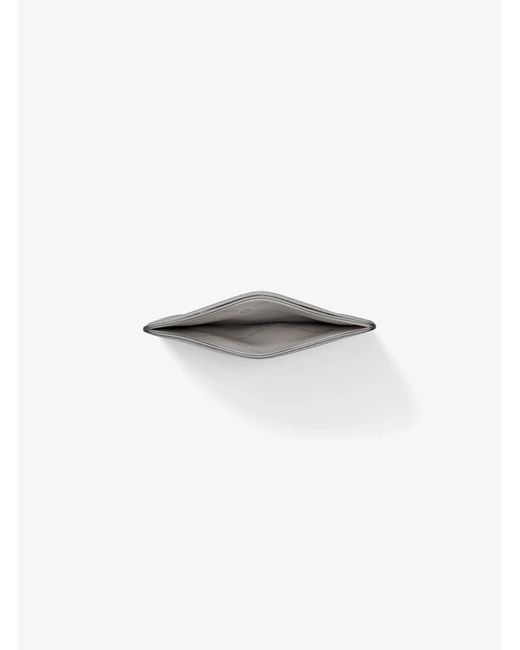 MICHAEL Michael Kors White Mk Pebbled Leather Card Case