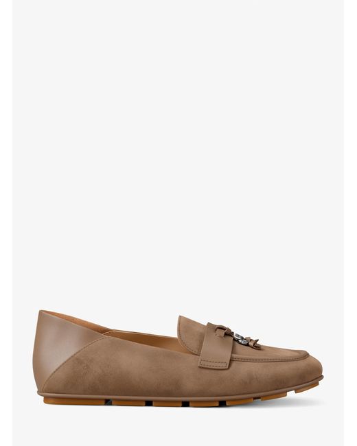 Michael Kors Outlet Natural Mk Zoe Suede Moccasin