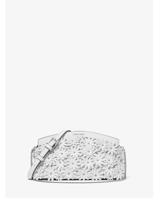 MICHAEL Michael Kors White Mk Athena Floral Appliqué Convertible Clutch