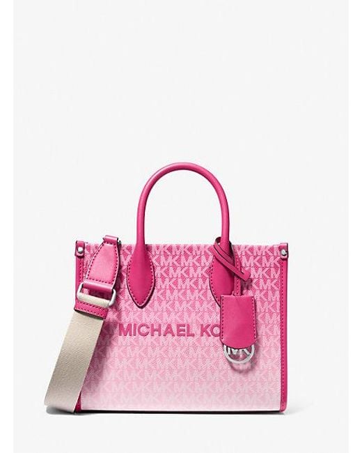 Michael Kors Pink Mirella Small Ombré Signature Logo Crossbody Bag