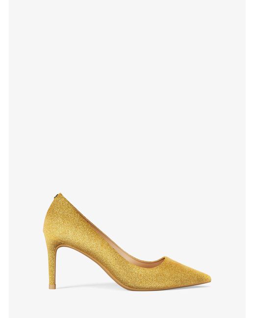MICHAEL Michael Kors White Mk Alina Glitter Embellished Leather Pump