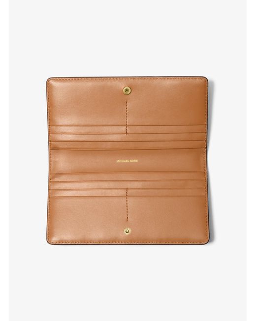 MICHAEL Michael Kors Brown Mk Bryant Large Signature Logo Snap-Front Wallet