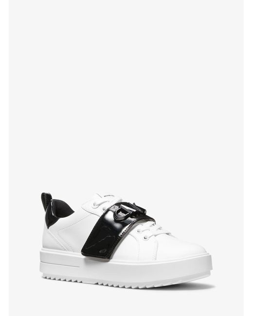 MICHAEL Michael Kors White Zweifarbiger Sneaker Emmett Aus Leder Mit Logodetail