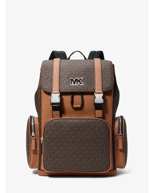 Michael Kors Cooper Logo And Faux Leather Backpack in Brown for Men