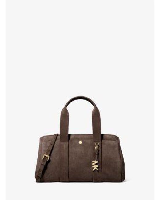 Michael Kors Brown Romee Small Suede Satchel