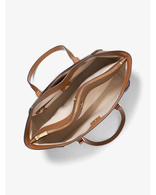MICHAEL Michael Kors Brown Taryn Large Signature Logo And Leather Tote Bag