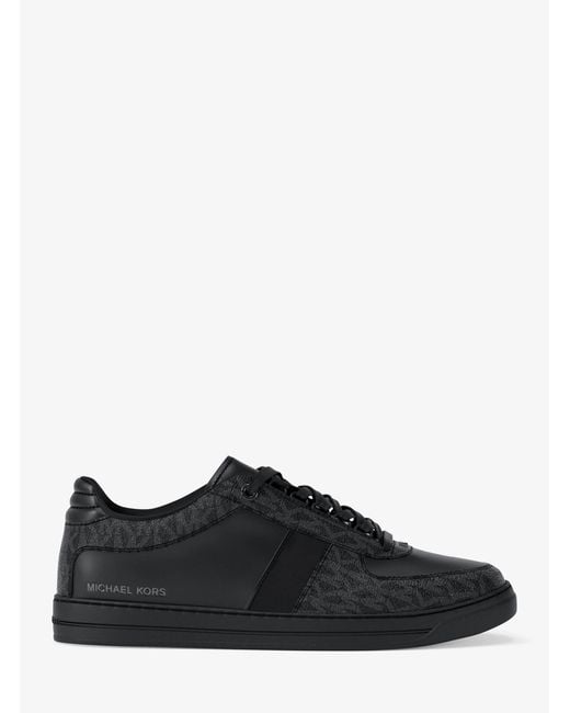 Michael Kors Black Brady Signature Logo And Leather Sneaker for men