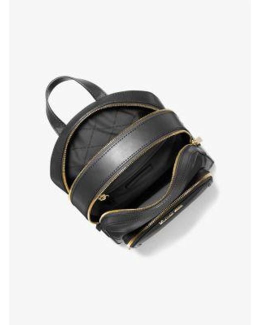 Michael Kors Black Jaycee Medium Pebbled Leather Backpack