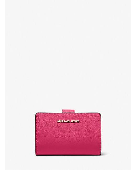 Michael Kors Pink Medium Crossgrain Leather Wallet