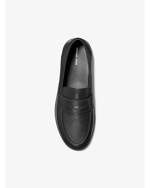 Michael Kors White Wesley Pebbled Leather Loafer for men