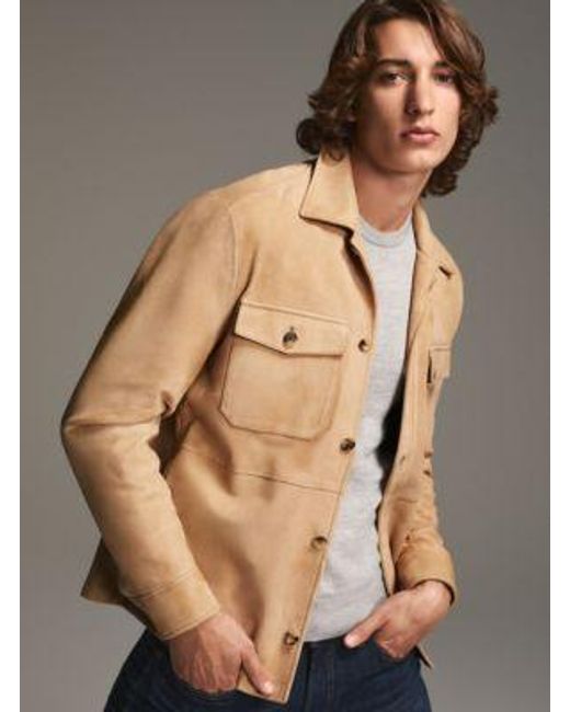 Michael Kors Natural Mk Suede Shirt Jacket for men