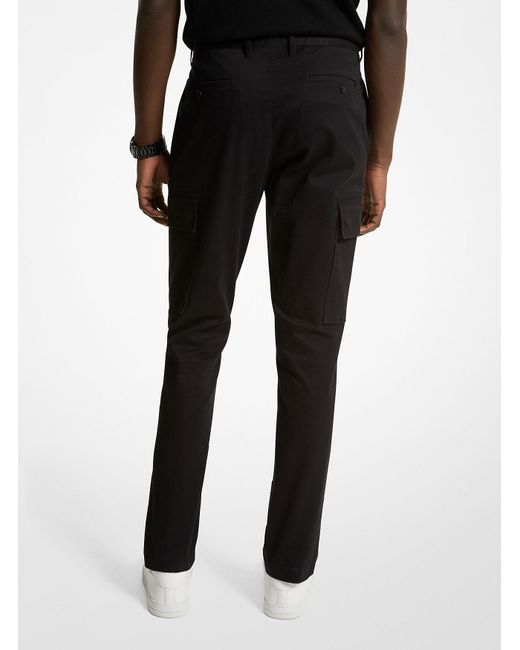 Michael Kors Black Stretch Organic Cotton Cargo Pants for men