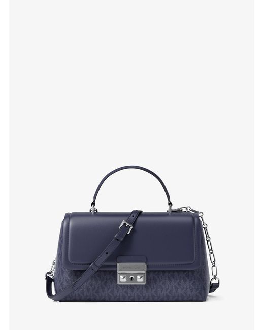 MICHAEL Michael Kors Blue Mk Tribeca Extra-Small Signature Logo Satchel