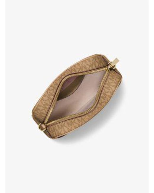 Michael Kors Natural Jet Set Small Signature Logo Camera Crossbody Bag
