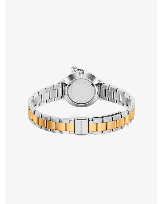 Michael Kors Metallic Mini Pyper Pavé Two-Tone Watch