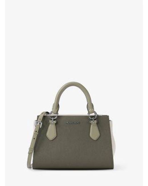 Michael Kors Green Marilyn Small Color-Block Saffiano Leather Messenger Bag