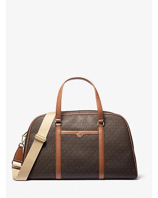 Michael Kors Brown Jet Set Travel Extra-Large Signature Logo Weekender Bag