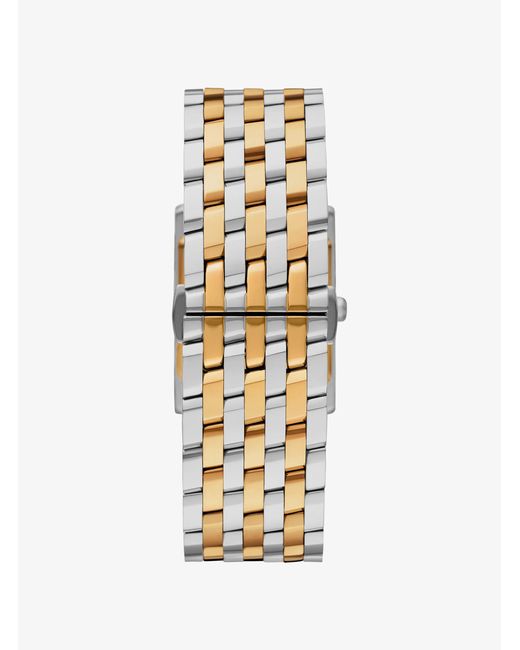 Michael Kors White Petite Georgie Two-Tone Watch