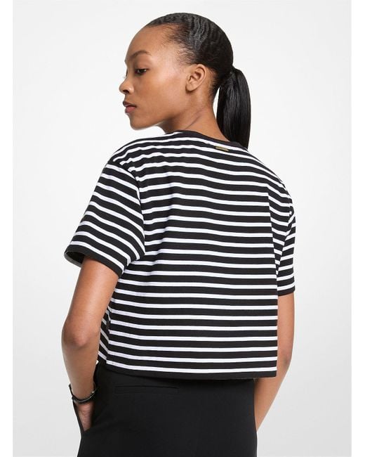 Mk T-Shirt Cropped di MICHAEL Michael Kors in White