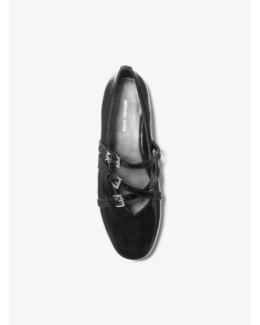 MICHAEL Michael Kors Black Mk Indy Flex Leather Ballet Flat