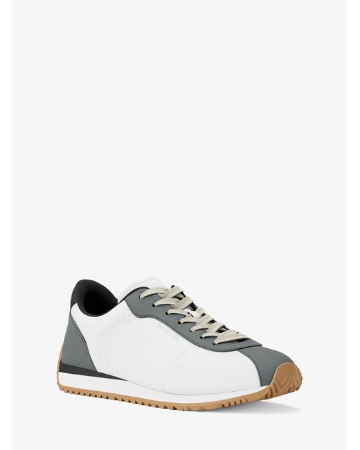 Michael Kors White Rhodes Mixed-Media Trainer for men