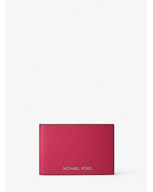 Michael Kors Red Cooper Pebbled Leather Wallet for men
