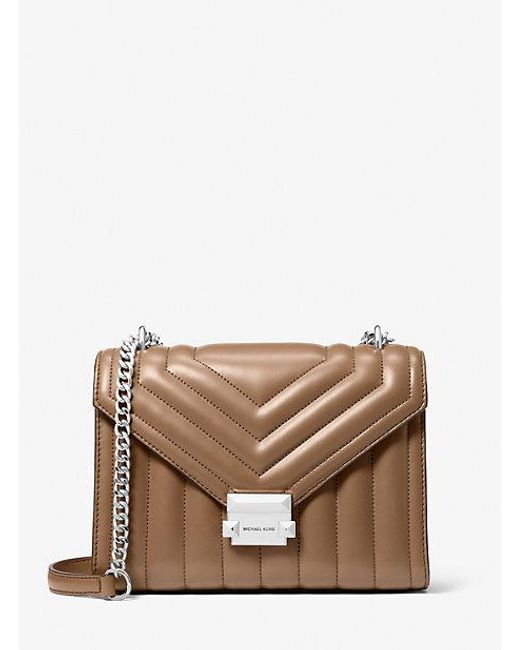 Michael Kors Brown Whitney Medium Quilted Shoulder Bag