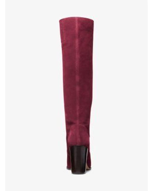 Michael Kors Red Mk Luella Suede Boot