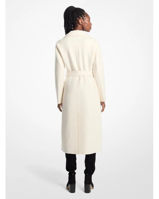 MICHAEL Michael Kors White Mk Wool Blend Trench Coat