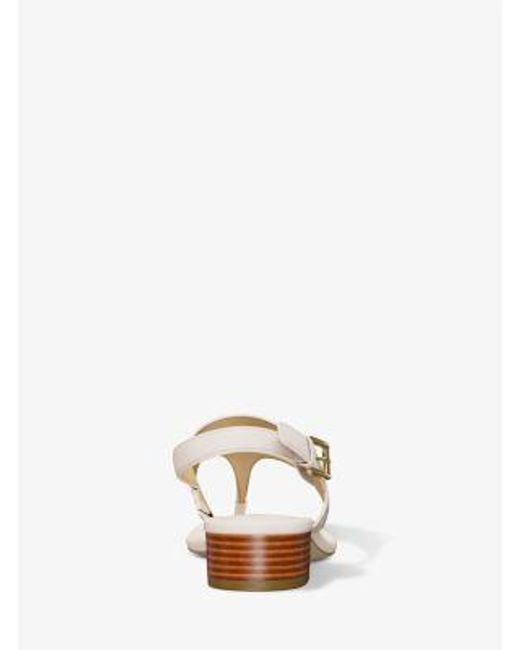 Michael Kors White Hannah Signature Logo T-Strap Sandal