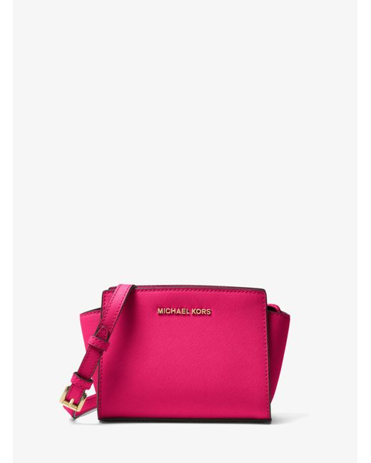 Mini sac à bandoulière Selma en cuir saffiano Michael Kors en coloris Pink