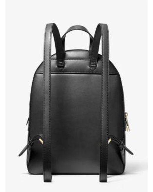 Michael Kors Black Jaycee Medium Pebbled Leather Backpack