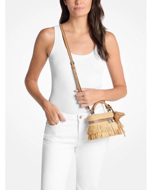 MICHAEL Michael Kors Natural Jana Extra-Small Hand-Crocheted Crossbody Bag