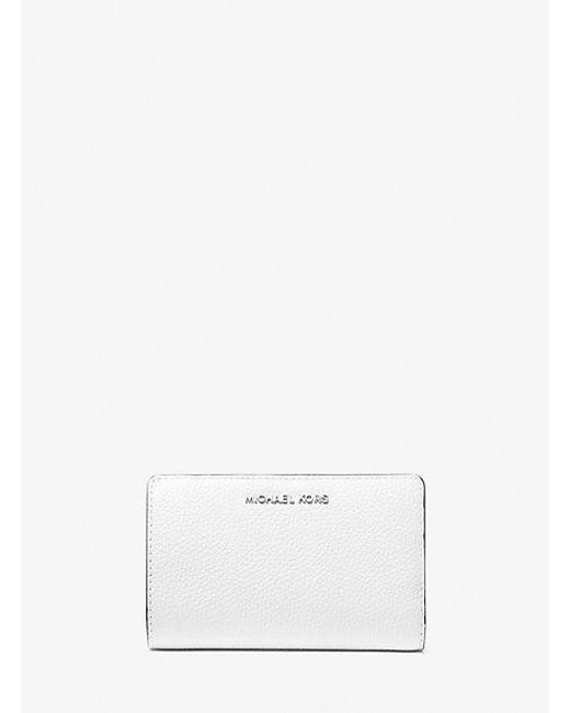 Michael Kors White Empire Medium Pebbled Leather Wallet