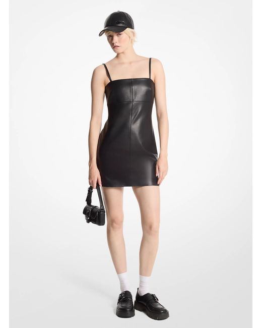 MICHAEL Michael Kors White Leather Slip Mini Dress