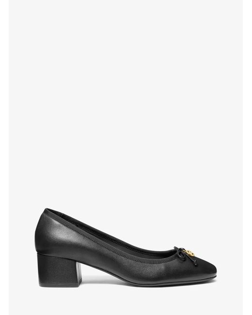 MICHAEL Michael Kors Black Mk Piper Flex Leather Block Heel Pump