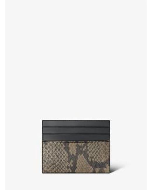 Michael Kors Gray Cyrus Snake Embossed Tall Card Case for men