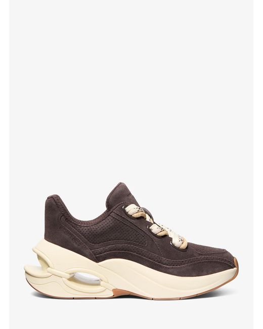 MICHAEL Michael Kors White Mk Toni Suede Trainer