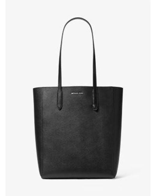 Michael Kors Black Vincent Large Saffiano Leather Tote Bag With Card Case